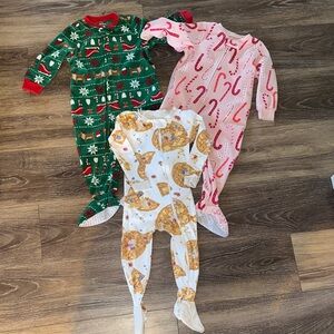 18 month Footie Jammies  2 fleece carters one burt’s bees
